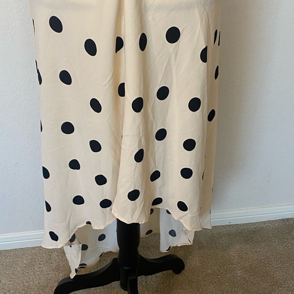 a new day Cream and black Polka Dots High Low Dress NWT - Picture 5 of 11